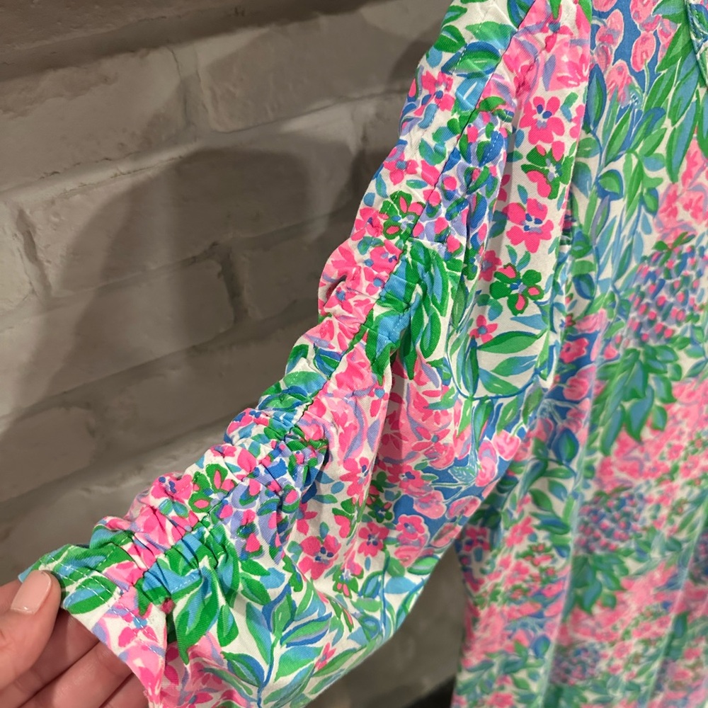 Lilly Pulitzer Long Sleeve Dress in Pink and Green - Picture 2 of 3